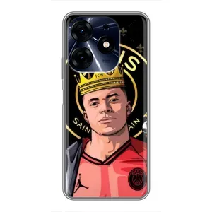 Чехол (TPU) с Футболистом на TECNO Spark 10c (Mbappe King)