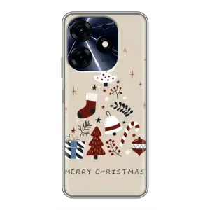 Чехол Санта Клаус для TECNO Spark 10c (Merry Christmas)
