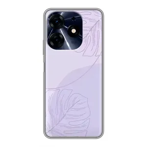 Чехол цветочный дизайн для TECNO Spark 10c (Монстера фиолетовая)