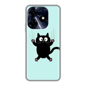 Силиконовый чехол с котиком для TECNO Spark 10c (Падающий кот)