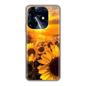 Чехол с Цветами для TECNO Spark 10c (поле подсолнухов)