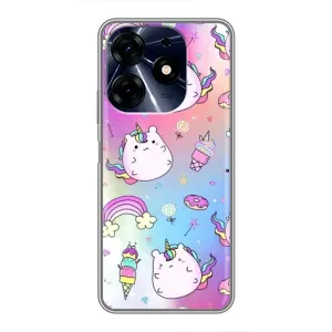 Чехол Unicorn на TECNO Spark 10c (Радуга и Единорог)