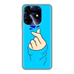 Чехлы (Знак сердечка) на TECNO Spark 10c (Сердце на синем)
