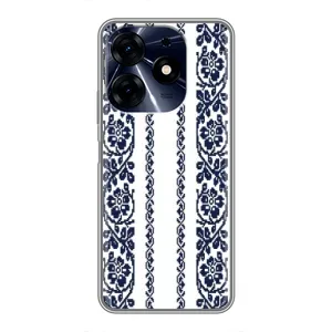 Силиконовый Чехол на TECNO Spark 10c с картинкой Вышиванки (Синяя вышиванка)