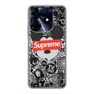 Чехол с Брендами одежды на Техно Спарк 10с (Supreme Маус)
