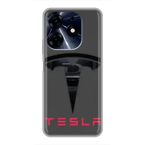 Силіконовий бампер з картинкою машини на TECNO Spark 10c (Logo TESLA)
