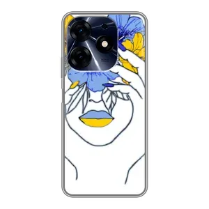 Чехол на TECNO Spark 10c Украинский дизайн (Украинка на всю голову)