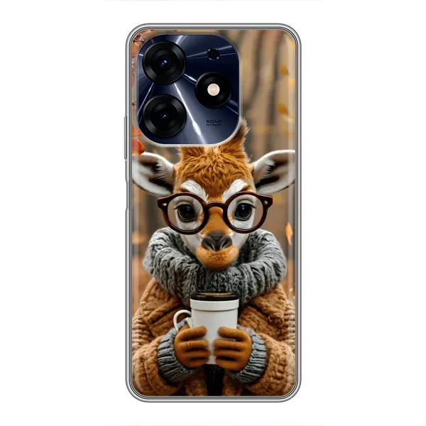 Чехол с рисунком «Жираф с кофе» для TECNO Spark 10c Чехол с рисунком «Жираф с кофе» для TECNO Spark 10c