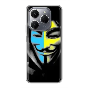 Чехол с Украинской символикой на Техно Спарк 20 Про (Анонимус патриот)