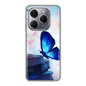 Силіконовий бампер з картинкою звірів для TECNO Spark 20 Pro (Метелик синій)