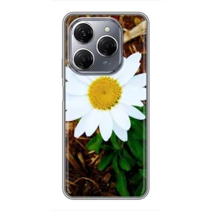 Чехол с ромашками на TECNO Spark 20 Pro (Белая ромашка)