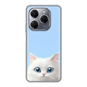Чехол на тематику: Коты для TECNO Spark 20 Pro (Белый кот)