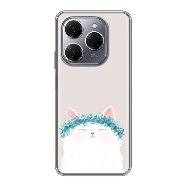 Чохол з малюнком «Білий котик» для TECNO Spark 20 Pro Чохол з малюнком «Білий котик» для TECNO Spark 20 Pro