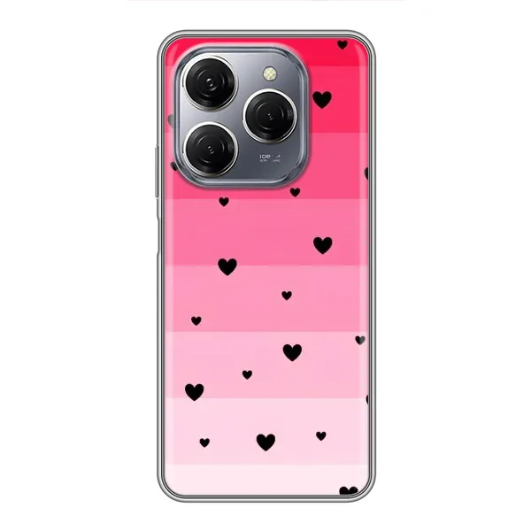 Чехол с рисунком «Чорные сердечки» для TECNO Spark 20 Pro Чехол с рисунком «Чорные сердечки» для TECNO Spark 20 Pro