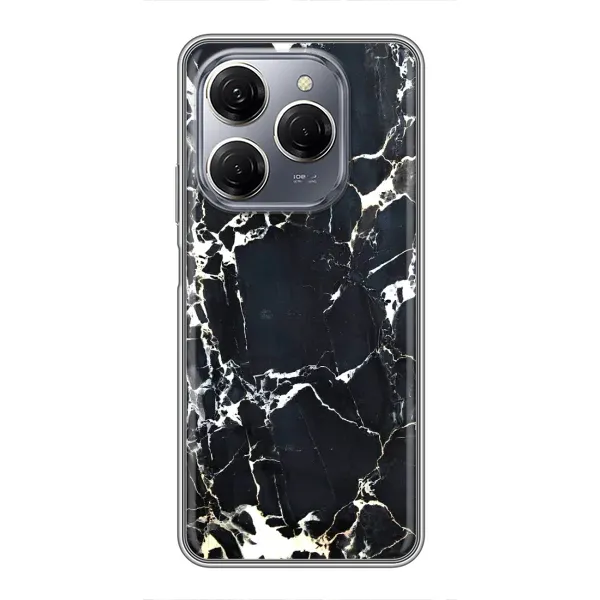 Чехол с рисунком «Чёрный мрамор» для TECNO Spark 20 Pro