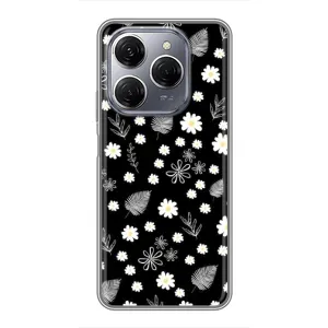 Чехлы с тематикой "ЦВЕТЫ" на TECNO Spark 20 Pro (цветение на чорном)