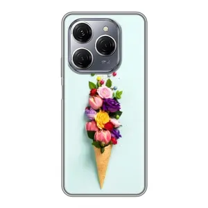 Чехлы с тематикой "ЦВЕТЫ" на TECNO Spark 20 Pro (Цветок-мороженное)