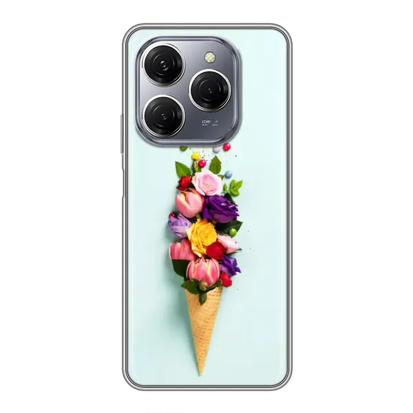 Чехол с рисунком «Цветок-мороженное» для TECNO Spark 20 Pro Чехол с рисунком «Цветок-мороженное» для TECNO Spark 20 Pro