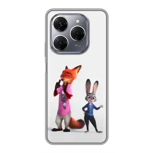 Силиконовый чехол с принтом Зоотрополіс для TECNO Spark 20 Pro (Джуди и Ник)
