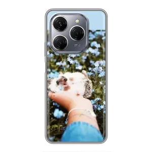 Чохли з зображенням різних тварин на TECNO Spark 20 Pro (Їжачок в руці)