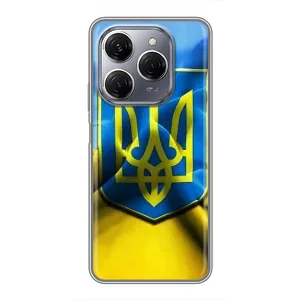 Чехол с картинкой (Патриотический ГЕРБ) на TECNO Spark 20 Pro (Герб и Флаг Украины)