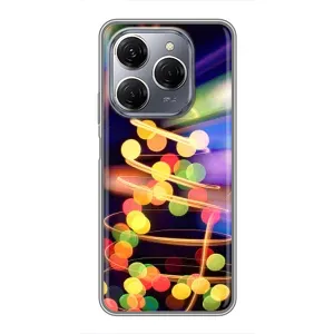 Чехол Новогодняя Елка на TECNO Spark 20 Pro (Гирлянды)