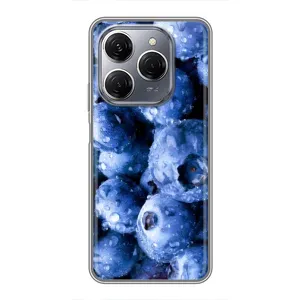 Чехол с изображением вкусной еды для TECNO Spark 20 Pro (Голубика)