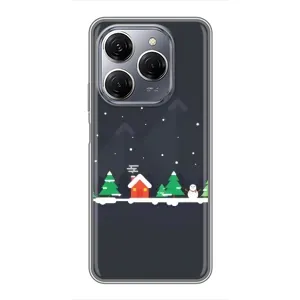 Силиконовый бампер на рождество для TECNO Spark 20 Pro (Город зимний)