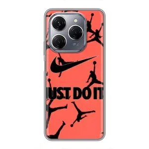 Силіконовый Чохол Nike Air Jordan на Техно Спарк 20 Про (Just Do It)