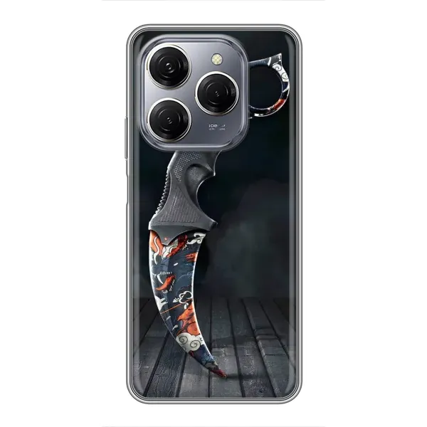 Чехол с рисунком «Кинжал КС ГО» для TECNO Spark 20 Pro Чехол с рисунком «Кинжал КС ГО» для TECNO Spark 20 Pro