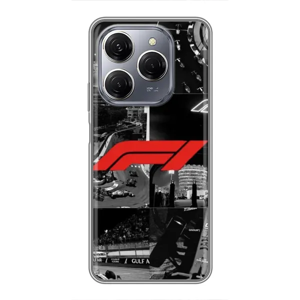 Чохол з малюнком «Колаж Формула 1» для TECNO Spark 20 Pro Чохол з малюнком «Колаж Формула 1» для TECNO Spark 20 Pro