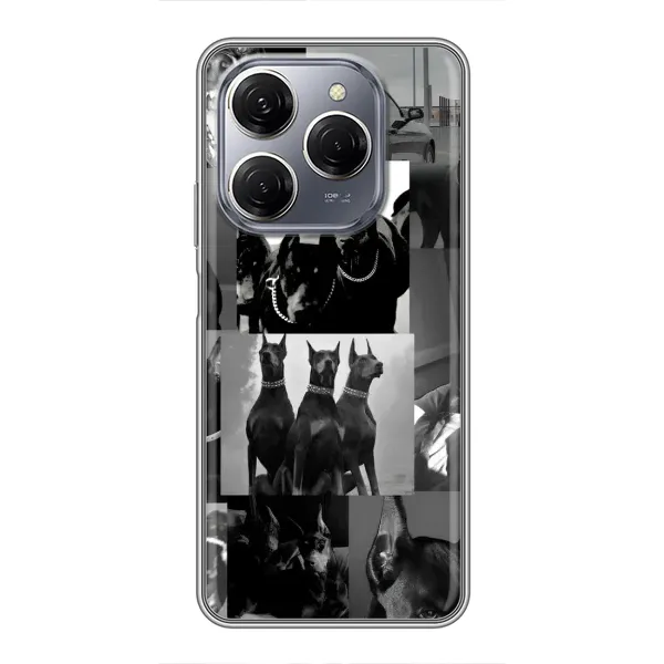 Чехол с рисунком «Коллаж Доберман» для TECNO Spark 20 Pro Чехол с рисунком «Коллаж Доберман» для TECNO Spark 20 Pro