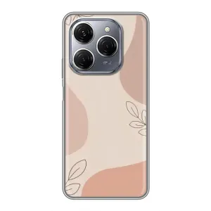 Чехол цветочный дизайн для TECNO Spark 20 Pro (Коричневый фон)