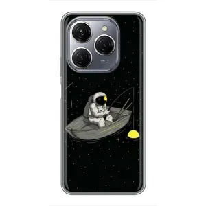 Силиконовый Чехол с принтом "Космонавты" на TECNO Spark 20 Pro (Космонавт на рыбалке)