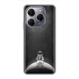 Силиконовый Чехол с принтом "Космонавты" на TECNO Spark 20 Pro (Космонавт романтик)