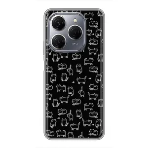 Чехол на тематику: Коты для TECNO Spark 20 Pro (Котики на черном)