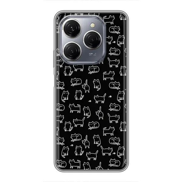 Чохол з малюнком «Котики на чорному» для TECNO Spark 20 Pro Чохол з малюнком «Котики на чорному» для TECNO Spark 20 Pro