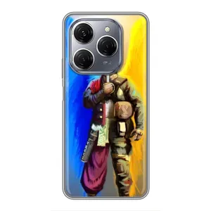 Чехол с картинкой (Патриотический КОЗАК) на TECNO Spark 20 Pro (Козак с крыльями)