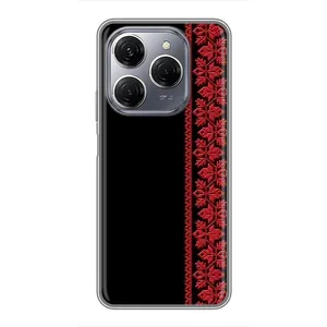 Силіконовый Чохол на TECNO Spark 20 Pro (Червона вишиванка)
