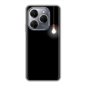 Чехол с картинками на черном фоне для TECNO Spark 20 Pro (Лампочка)