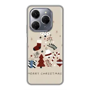 Чехол Санта Клаус для TECNO Spark 20 Pro (Merry Christmas)
