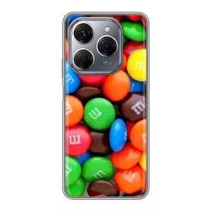 Чехол с изображением вкусной еды для TECNO Spark 20 Pro (Разноцветные M&M'S)