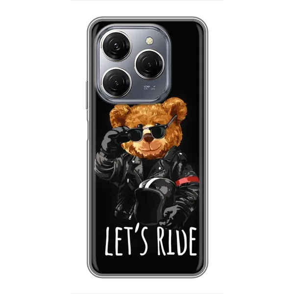 Чехол с рисунком «Модный Мишка» для TECNO Spark 20 Pro