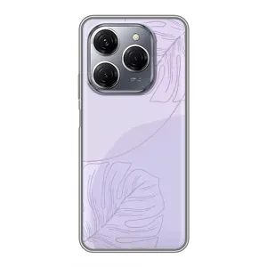 Чехол цветочный дизайн для TECNO Spark 20 Pro (Монстера фиолетовая)