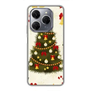 Чехол Новогодняя Елка на TECNO Spark 20 Pro (Новогодний принт)