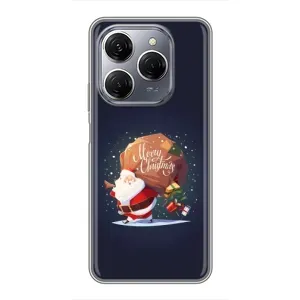 Чехол Санта Клаус для TECNO Spark 20 Pro (Подарки от Санты)
