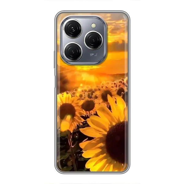 Чохол з малюнком «поле соняшників» для TECNO Spark 20 Pro