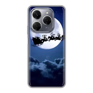 Чехол Санта Клаус для TECNO Spark 20 Pro (Санта - луна)
