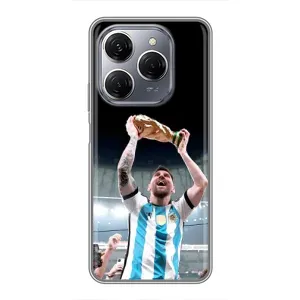 Чехлы Лео Месси Аргентина для TECNO Spark 20 Pro (Счастливый Месси)