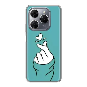 Чохол (Знак сердечка) для TECNO Spark 20 Pro (Сердечко на бірюзовому)